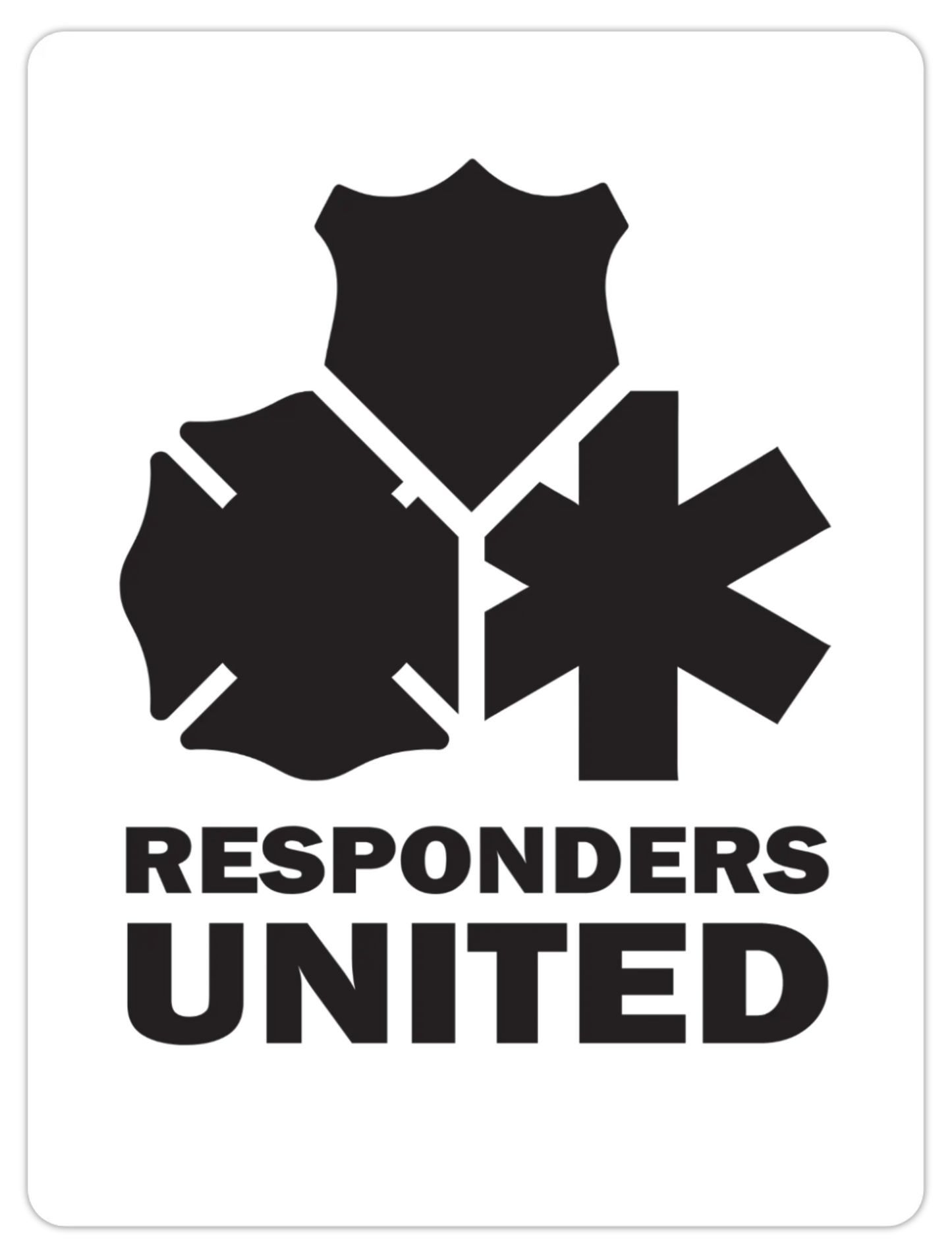 Responders United Stickers - 3x4in